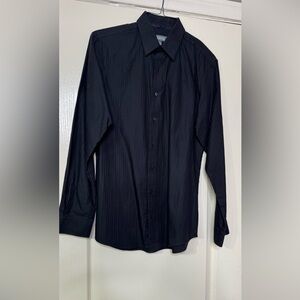 Kenneth Cole Reaction Men's Black Dress Shirt Slim Fit